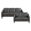 9489GRY Seating-Mallory Collection 2pc Set: Sofa, Love