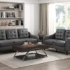 9489GRY Seating-Mallory Collection 2pc Set: Sofa, Love
