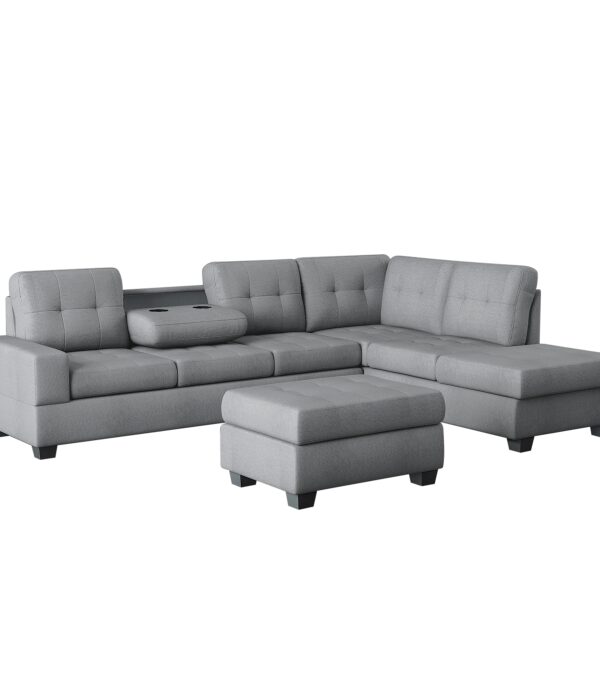 9507DGY*3OT 3-Piece Reversible Sectional...