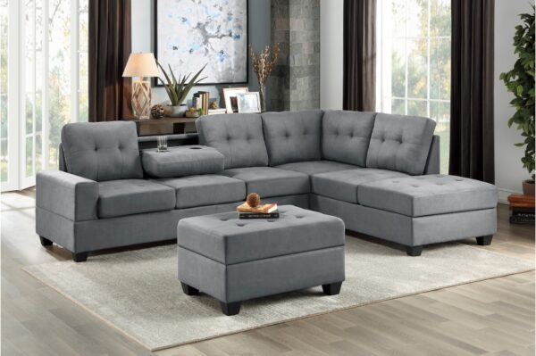 9507DGY Seating-Maston Collection 2-Piece Reversible Sectional...