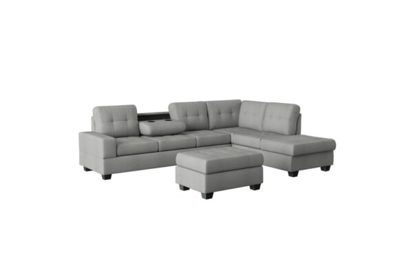 9507GRY Seating-Maston Collection 2-Piece Reversible Sectional...