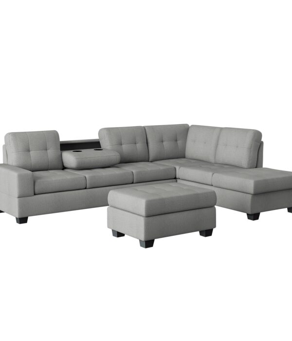 9507GRY*3OT 3-Piece Reversible Sectional...
