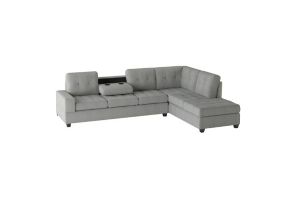 9507GRY Seating-Maston Collection 2-Piece Reversible Sectional...