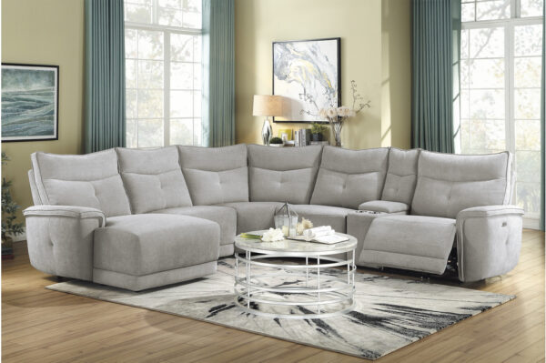 9509MGY Seating-Tesoro Collection 6-Piece Modular Reclining Se...