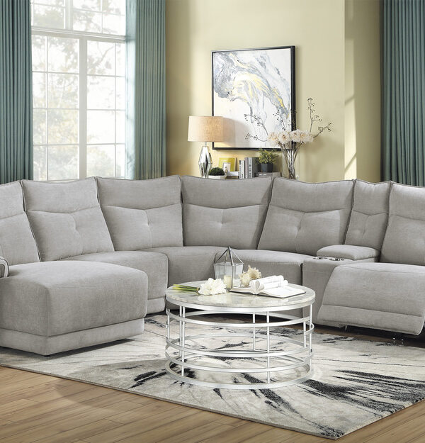 9509MGY Seating-Tesoro Collection 6-Piece Modular Reclining Se...