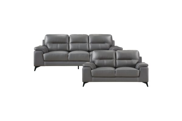 9514DGY Seating-Mischa Collection 2pc Set: Sofa, Love