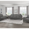 9514DGY Seating-Mischa Collection 2pc Set: Sofa, Love