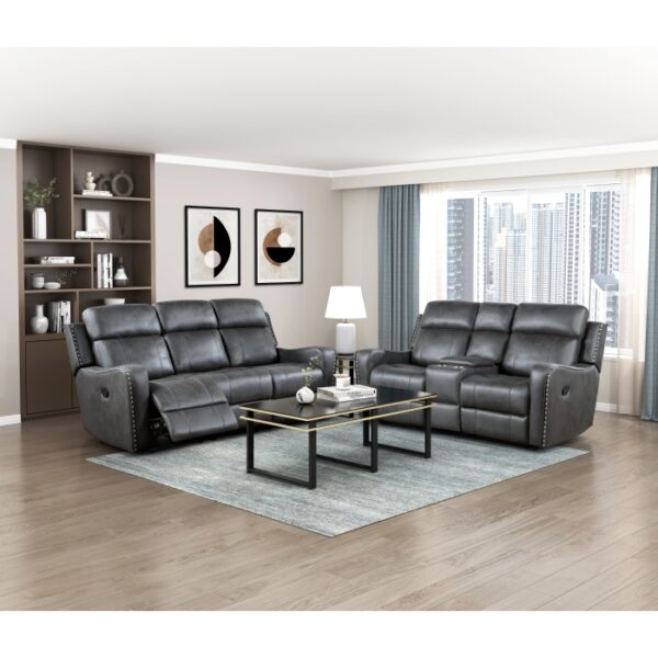 9515DGY-3 Double Reclining Sofa