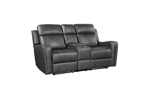 9515DGY-PW Seating-Kellen Collection 2pc Set: Sofa, Love (Power)