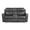 9515DGY-PW Seating-Kellen Collection 2pc Set: Sofa, Love (Power)