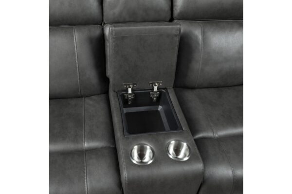 9515DGY-PW Seating-Kellen Collection 2pc Set: Sofa, Love (Power)