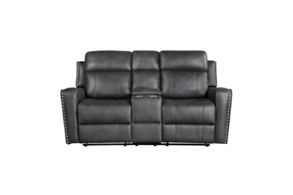 9515DGY-PW Seating-Kellen Collection 2pc Set: Sofa, Love (Power)
