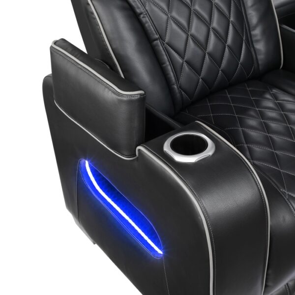 9516BLK-3PWH Power Double Reclining Sofa ...