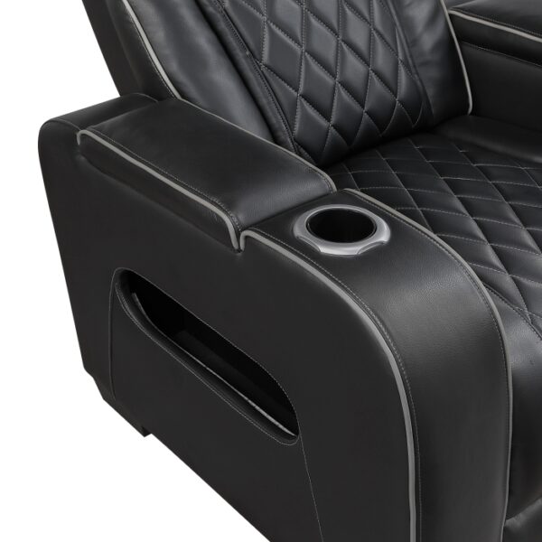 9516BLK-3PWH Power Double Reclining Sofa ...