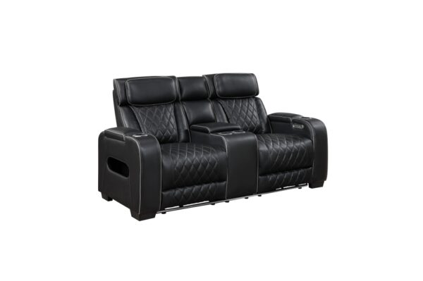 9516BLK Seating-Fairway Collection 2pc Set: Sofa, Love (Power)
