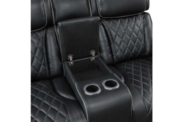 9516BLK Seating-Fairway Collection 2pc Set: Sofa, Love (Power)