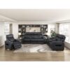 9516BLK-3PWH Power Double Reclining Sofa ...