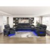 9516BLK-3PWH Power Double Reclining Sofa ...