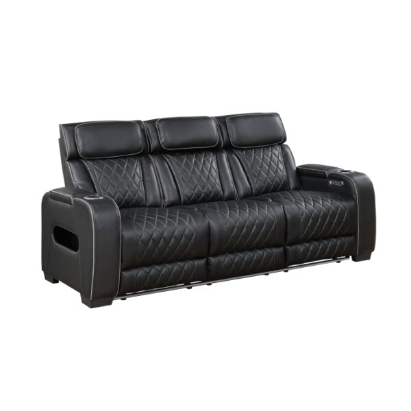 9516BLK-3PWH Power Double Reclining Sofa ...
