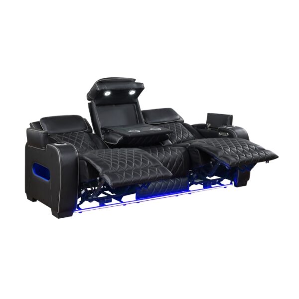 9516BLK-3PWH Power Double Reclining Sofa ...