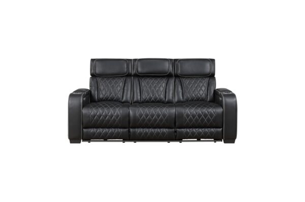 9516BLK Seating-Fairway Collection 2pc Set: Sofa, Love (Power)