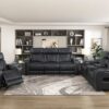 9516BLK Seating-Fairway Collection 2pc Set: Sofa, Love (Power)