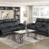 9516BLK Seating-Fairway Collection 2pc Set: Sofa, Love (Power)