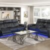 9516BLK Seating-Fairway Collection 2pc Set: Sofa, Love (Power)