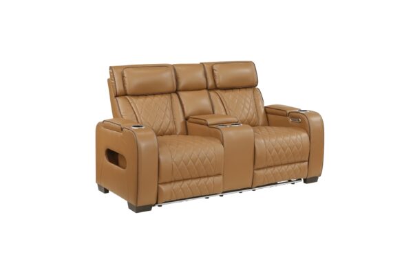 9516BRW Seating-Fairway Collection 2pc Set: Sofa, Love (Power)
