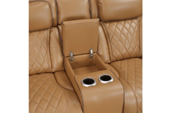 9516BRW Seating-Fairway Collection 2pc Set: Sofa, Love (Power)