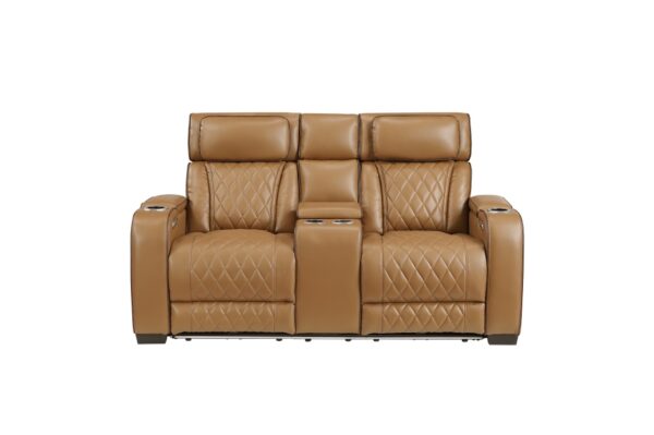 9516BRW Seating-Fairway Collection 2pc Set: Sofa, Love (Power)