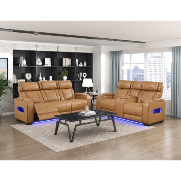 9516BRW-3PWH Power Double Reclining Sofa ...