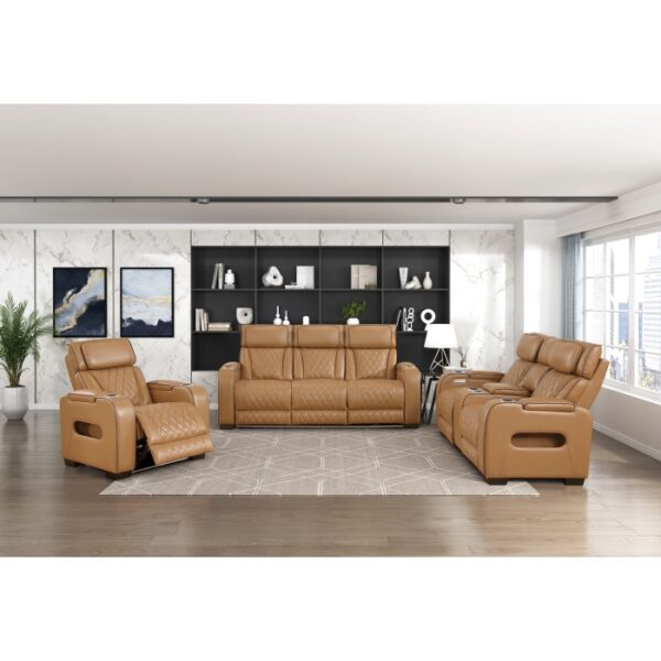 9516BRW-3PWH Power Double Reclining Sofa ...