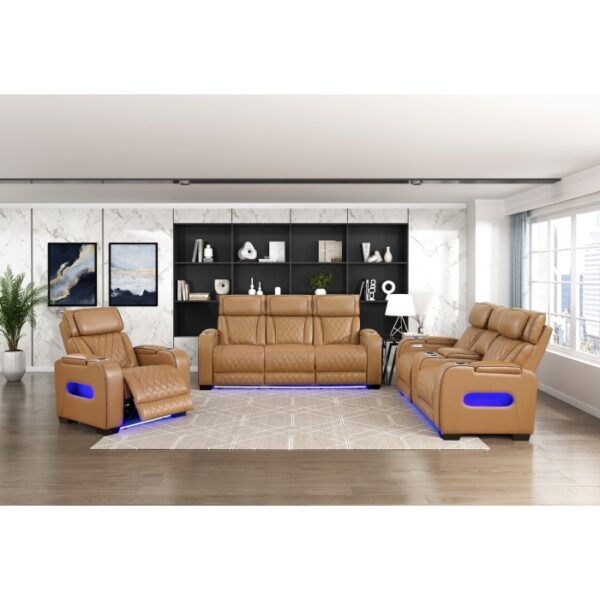 9516BRW-3PWH Power Double Reclining Sofa ...