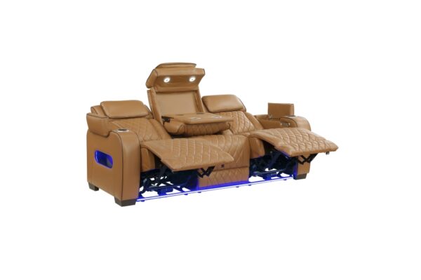 9516BRW Seating-Fairway Collection 2pc Set: Sofa, Love (Power)