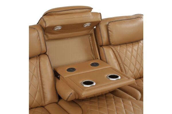 9516BRW Seating-Fairway Collection 2pc Set: Sofa, Love (Power)