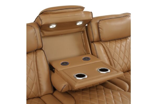9516BRW Seating-Fairway Collection 2pc Set: Sofa, Love (Power)