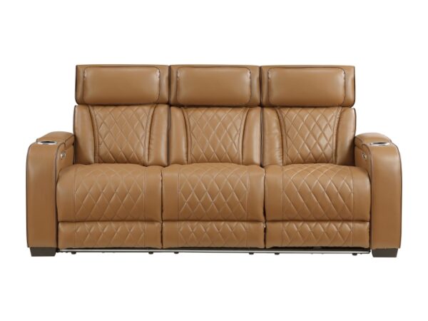 9516BRW-3PWH Power Double Reclining Sofa ...