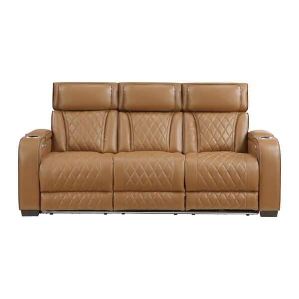 9516BRW-3PWH Power Double Reclining Sofa ...