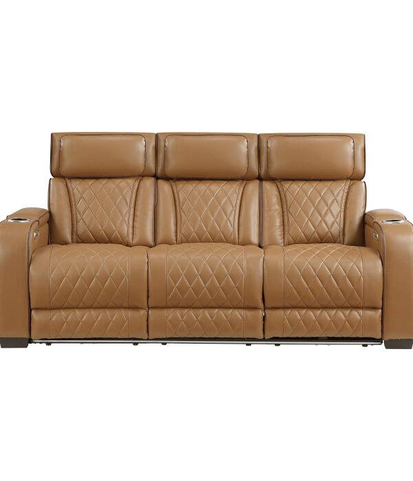 9516BRW-3PWH Power Double Reclining Sofa ...