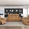 9516BRW Seating-Fairway Collection 2pc Set: Sofa, Love (Power)