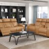 9516BRW Seating-Fairway Collection 2pc Set: Sofa, Love (Power)