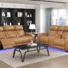 9516BRW Seating-Fairway Collection 2pc Set: Sofa, Love (Power)