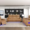 9516BRW Seating-Fairway Collection 2pc Set: Sofa, Love (Power)