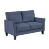 9519BUE Seating-Aliana Collection 2pc Set: Sofa, Love