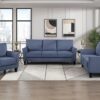 9519BUE Seating-Aliana Collection 2pc Set: Sofa, Love