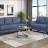 9519BUE Seating-Aliana Collection 2pc Set: Sofa, Love