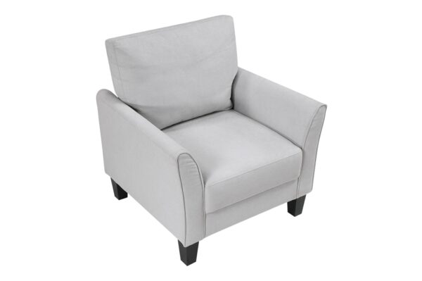 9519GRY Seating-Aliana Collection 2pc Set: Sofa, Love