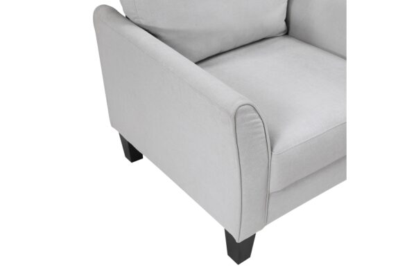 9519GRY Seating-Aliana Collection 2pc Set: Sofa, Love
