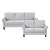9519GRY Seating-Aliana Collection 2pc Set: Sofa, Love